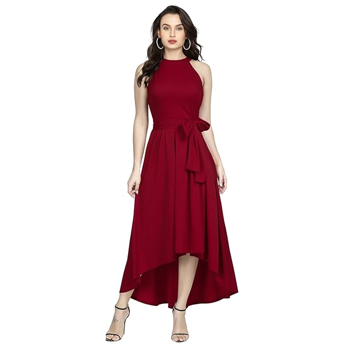 Western High Low Knee Long One Piece Dress