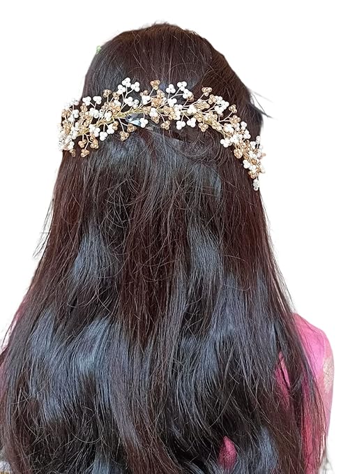 Crystal Pearl Hair Tiara Vine Hair Headband