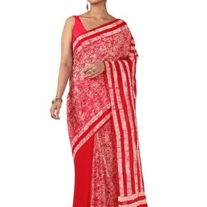 Taneira Ujjain Batik Cotton Saree For Women With Unstitched Blouse Piece