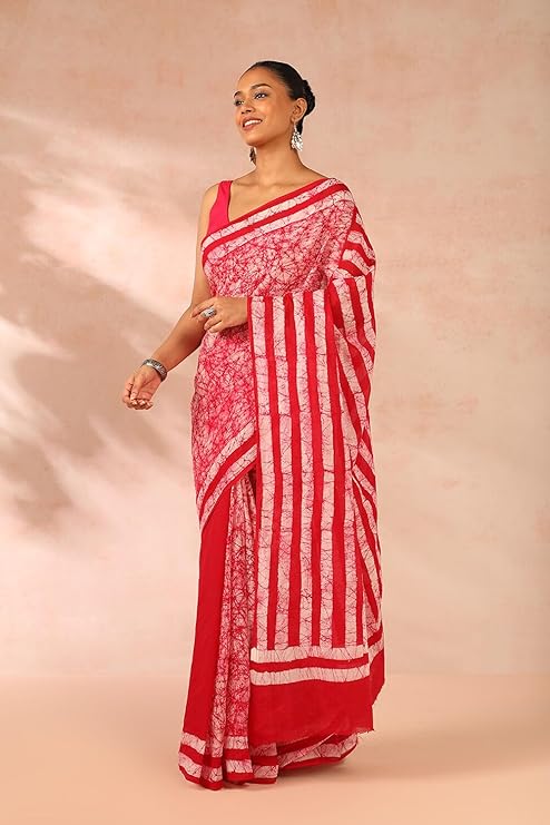Taneira Ujjain Batik Cotton Saree For Women With Unstitched Blouse Piece - Image 5